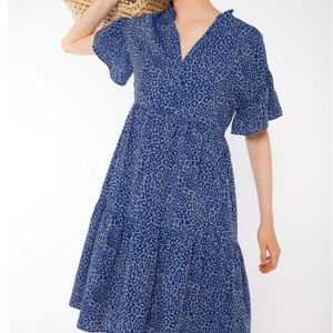 Vilagallo Kaeli Dress - Beautiful leopard print in Blue - Medium - EUC